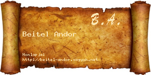Beitel Andor névjegykártya